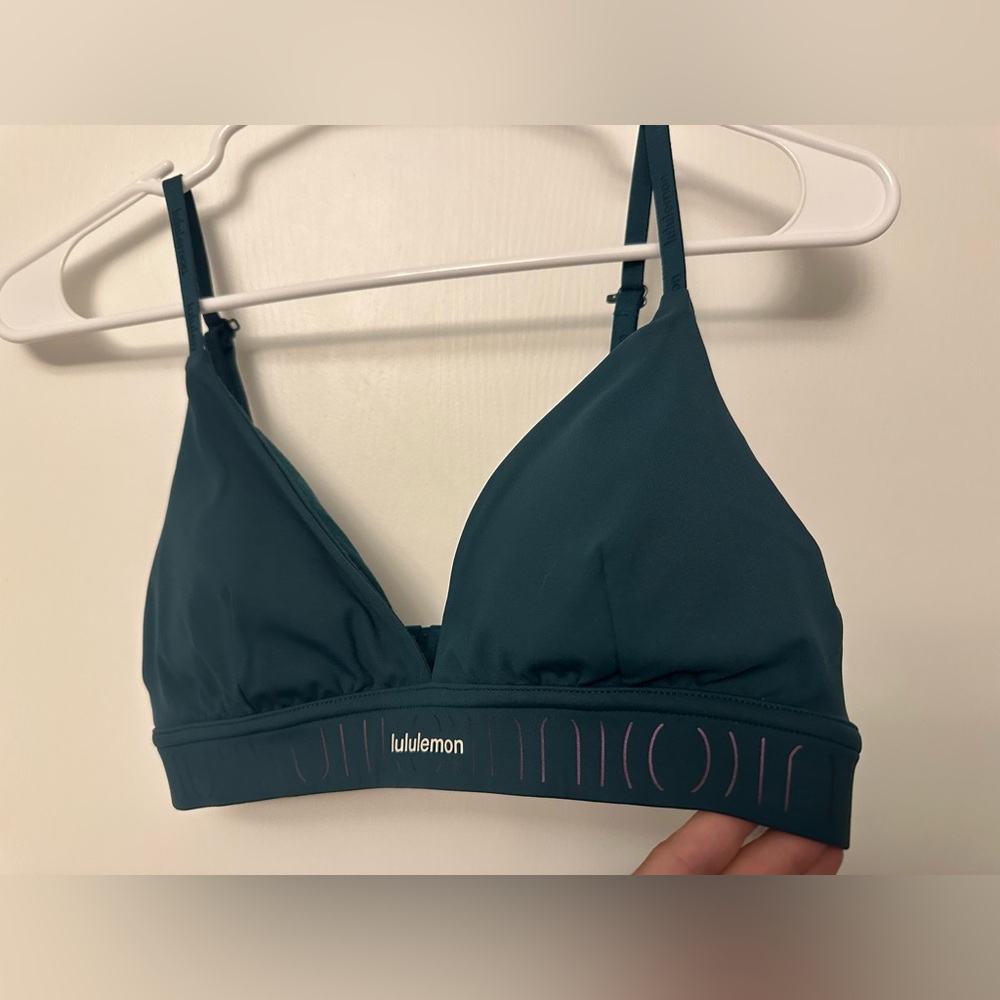 LULULEMON Dark Green Light Support Triangle Sport Bra in Size 6